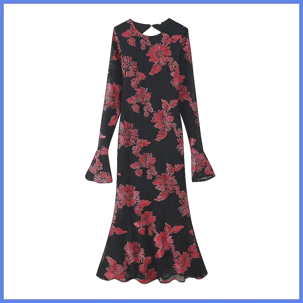 Evening Gown - Elegant Backless Jacquard Evening Dress Long