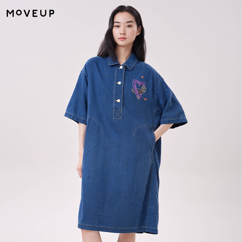 MOVEUP Lyocell Denim Dress Pol - Midi Dress recension och pris