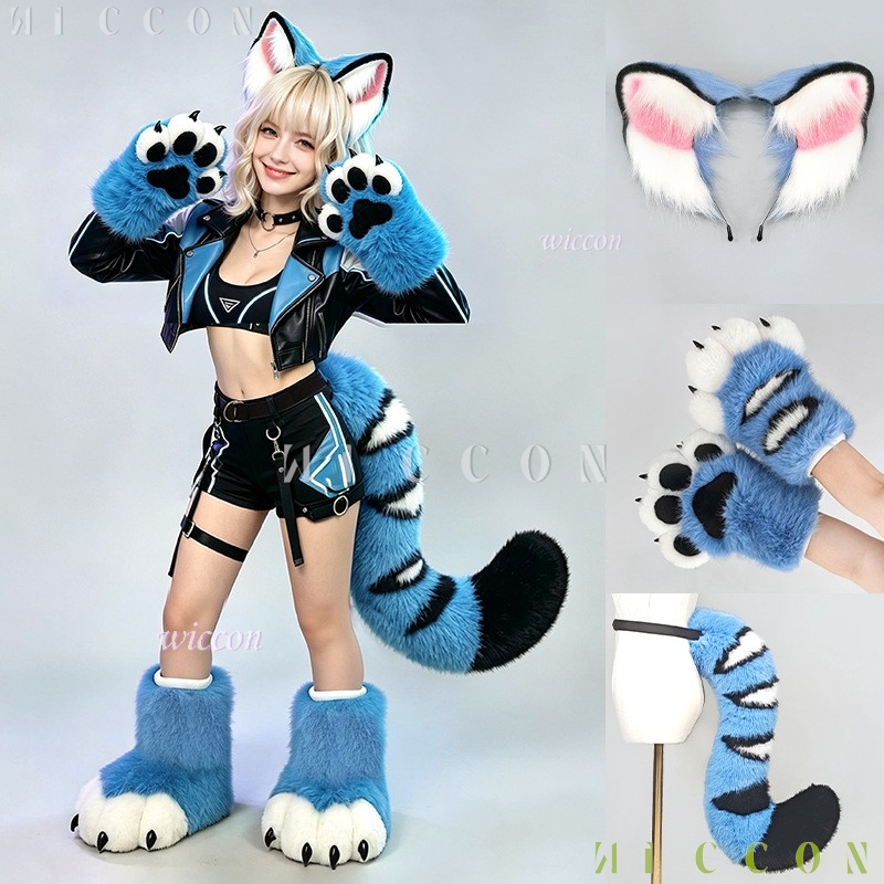 Derpyy Blue Tiger Fursuit Ears - Formal Dress recension och pris