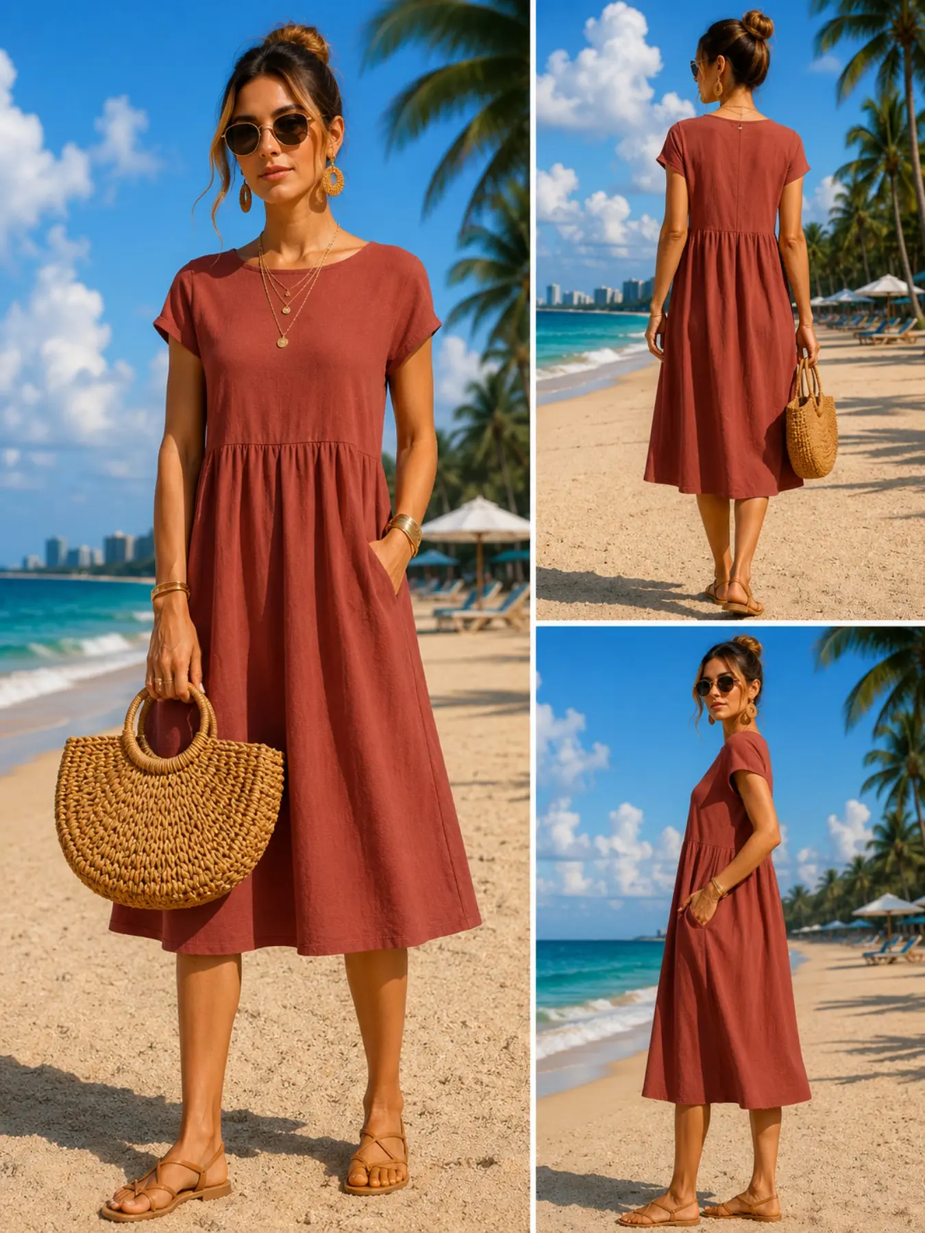 Women’s Casual Midi Dress with - Midi Dress recension och pris