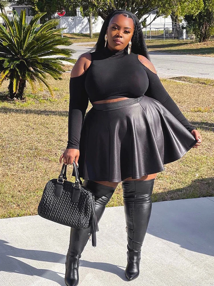 Women Plus Size Matte Leather  - Formal Skirt recension och pris