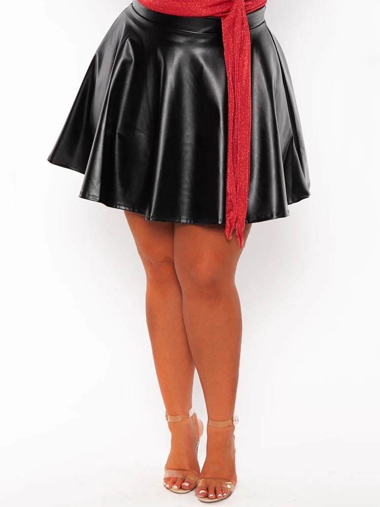 Women Plus Size Matte Leather  - Formal Skirt recension och pris